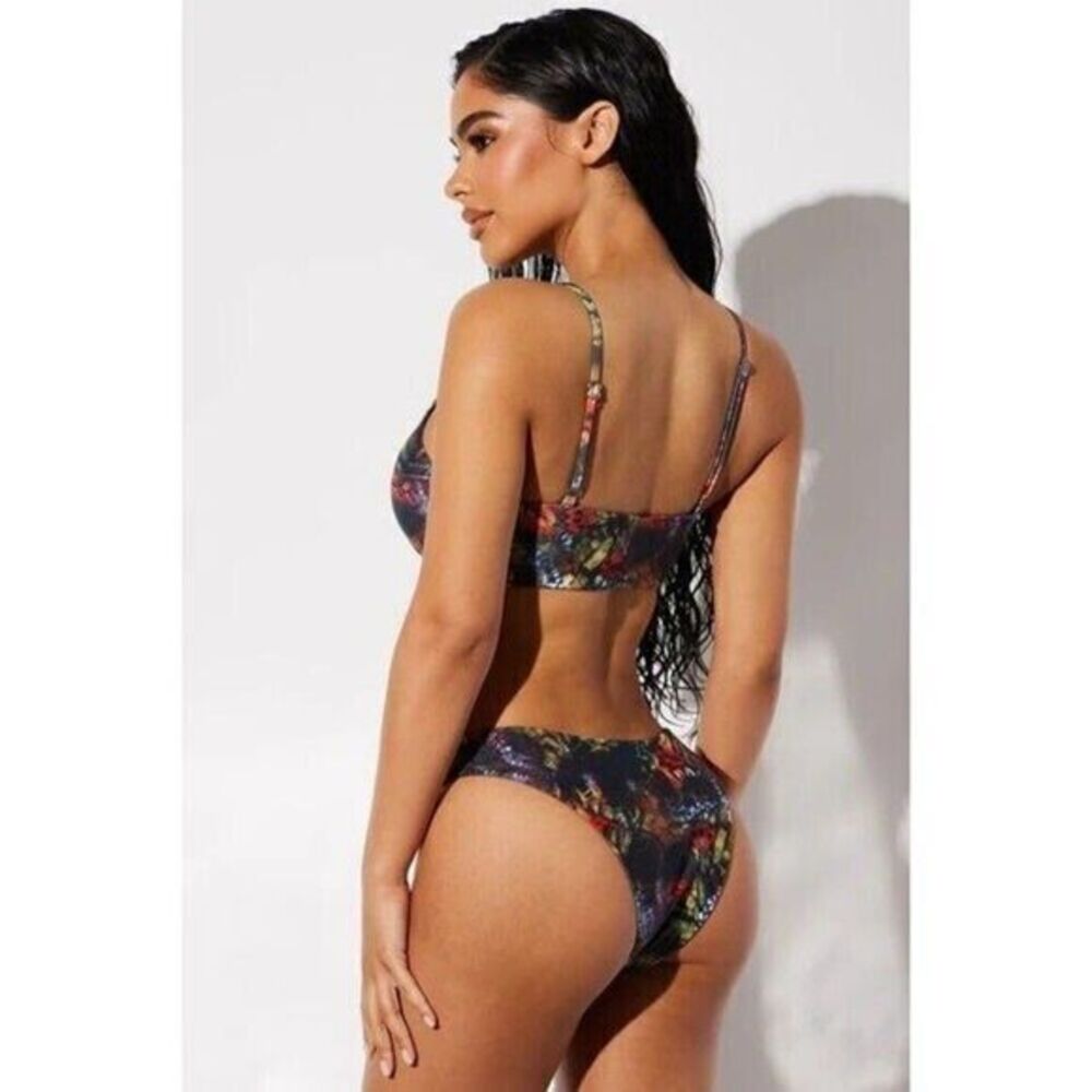 Bandeau High Cut Leg 2 Piece Bikini Size M RefM035 - Picture 4 of 7